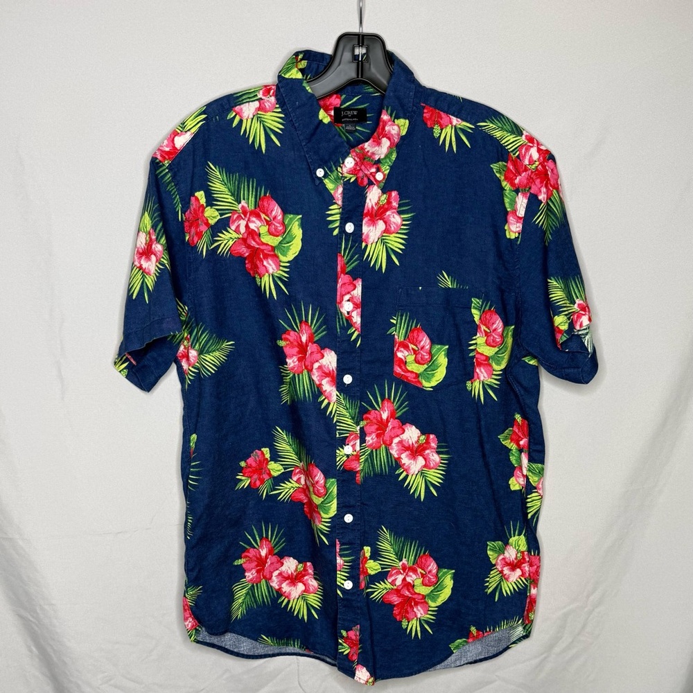 J. Crew Blue Floral Casual Button Down Shirt